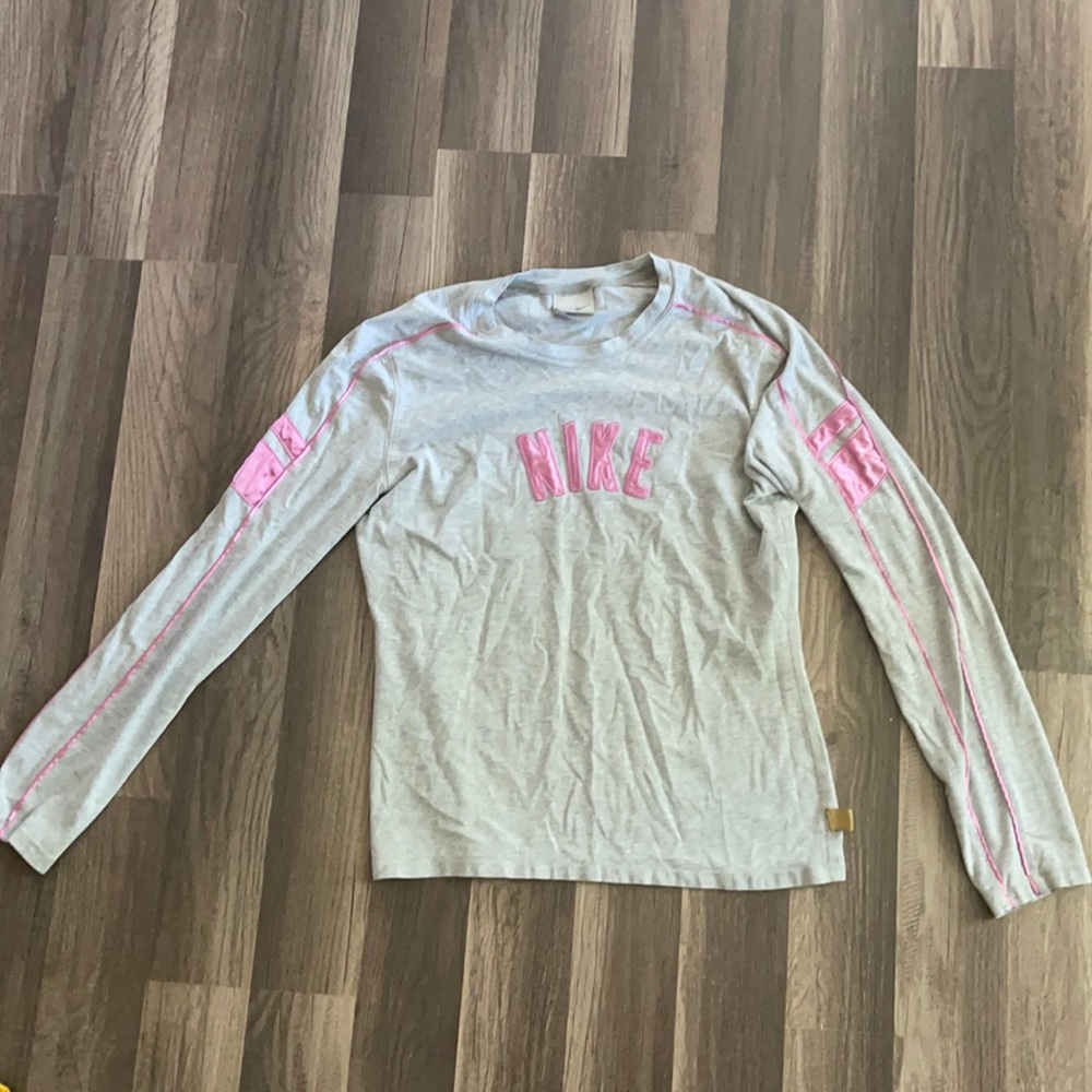 Nike long sleeve shirt pink satin